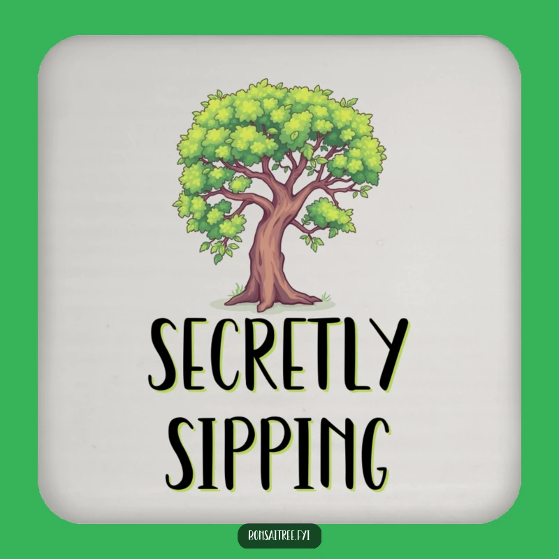 Funny Secret Keeper Bonsai Tree Coaster Set: Protect Surfaces with Intriguing Charm
