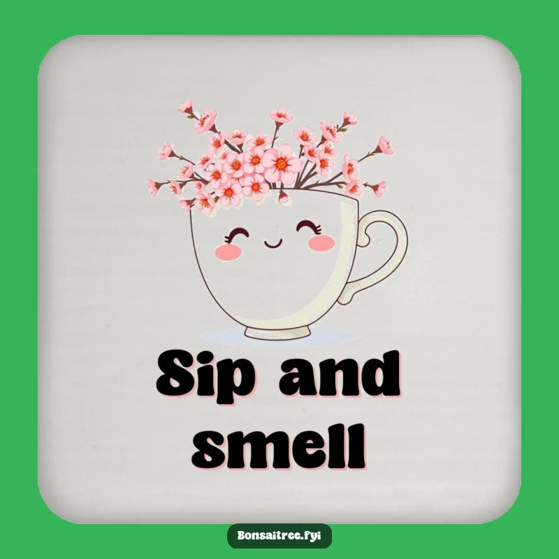 Funny Teacup Blossoms Coaster: Protect Surfaces with Floral Cheer!