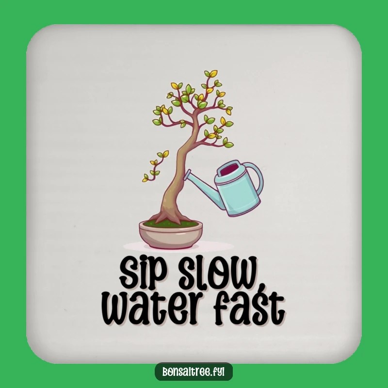 Funny Bonsai Tree Watering Can Coaster: Protect Surfaces with Hilarious Garden Art