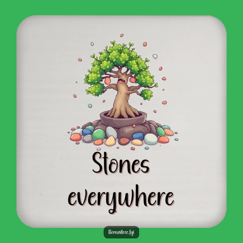 Funny Bonsai Stone Spill Coaster Set: Protect Surfaces Playfully