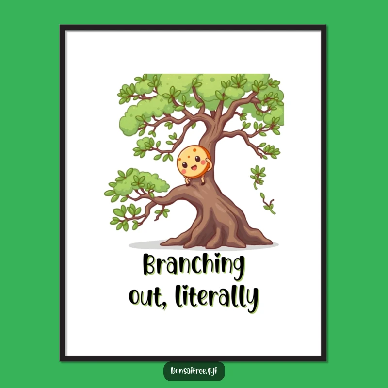 Funny Cookie's Bonsai Climb Poster: Decorate with Hilarious Adventure Art!