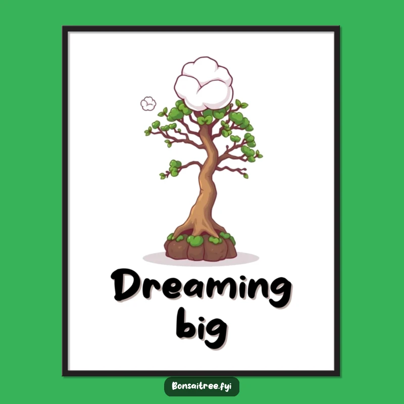 Funny Curious Bonsai Cotton Ball Poster: Add Whimsy to Your Walls with This Gift