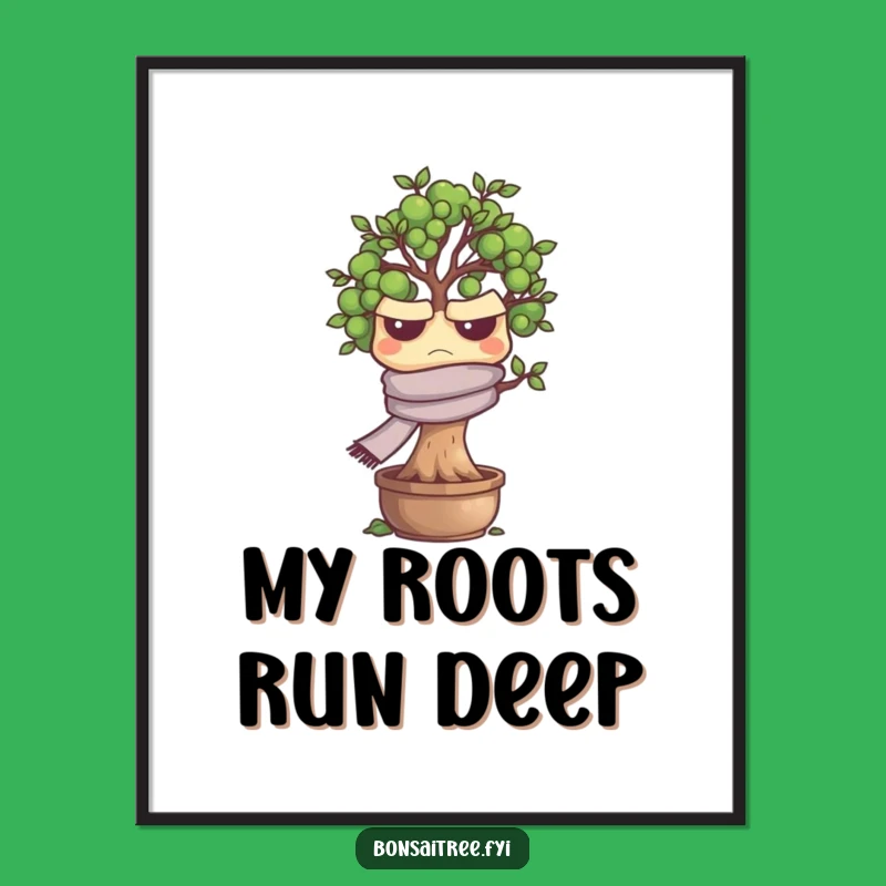 Funny Grumpy Bonsai Tree Poster - Decorate Your Space with Hilarious Plant Art