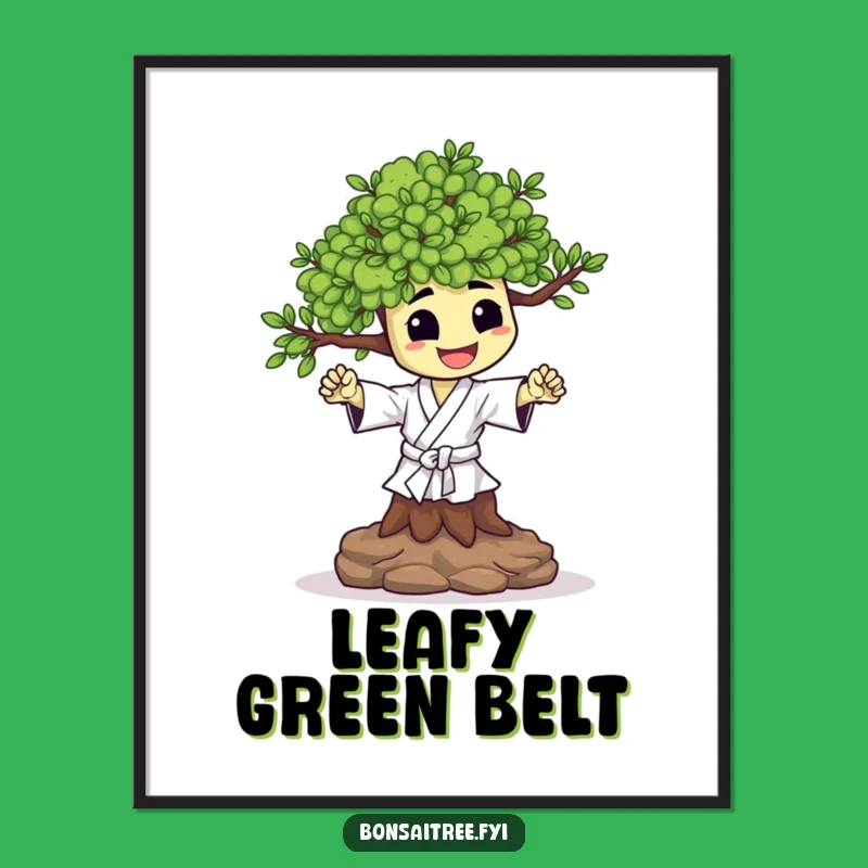 Funny Happy Bonsai Karate Chop Poster: Inspiring Wall Art Gift