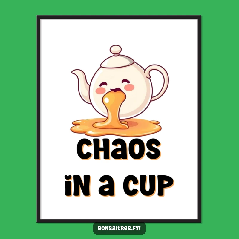 Funny Teapot Rainbow Poster - Vibrant Art for a Cheerful Home