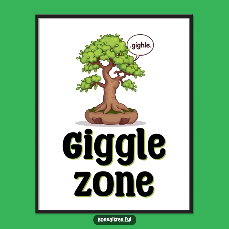 Funny Giggle Bonsai Tree Poster: Add Humorous Art to Your Walls