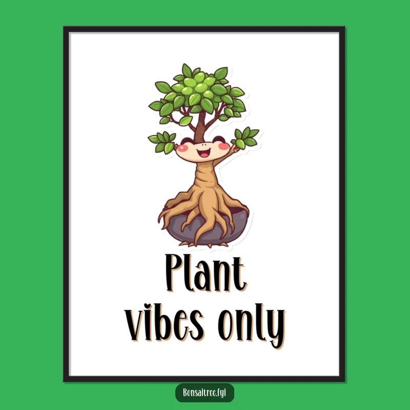 Funny Bonsai Tree Poster: Wiggling Roots Art, Hilarious Plant Decor Gift