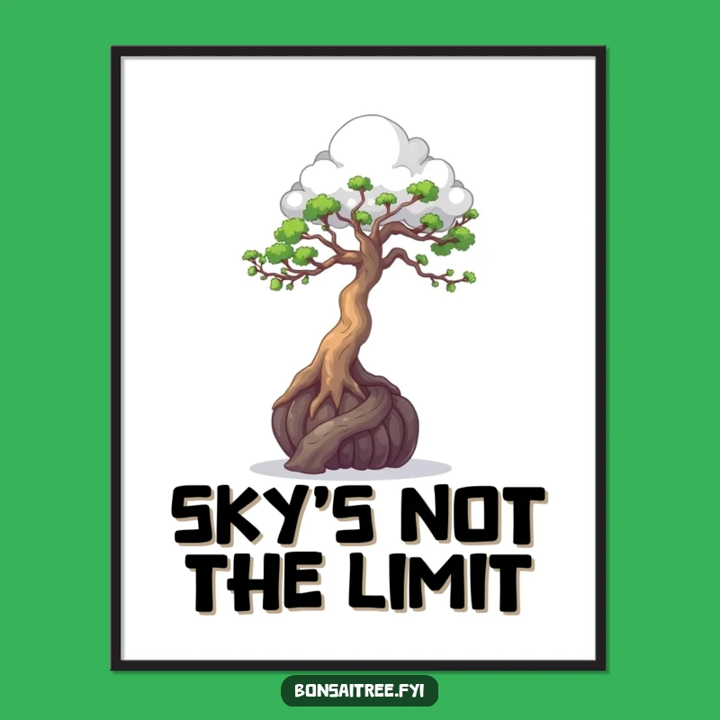 Funny Bonsai Cloud Sculptor Poster - Whimsical Art for Wall Decor