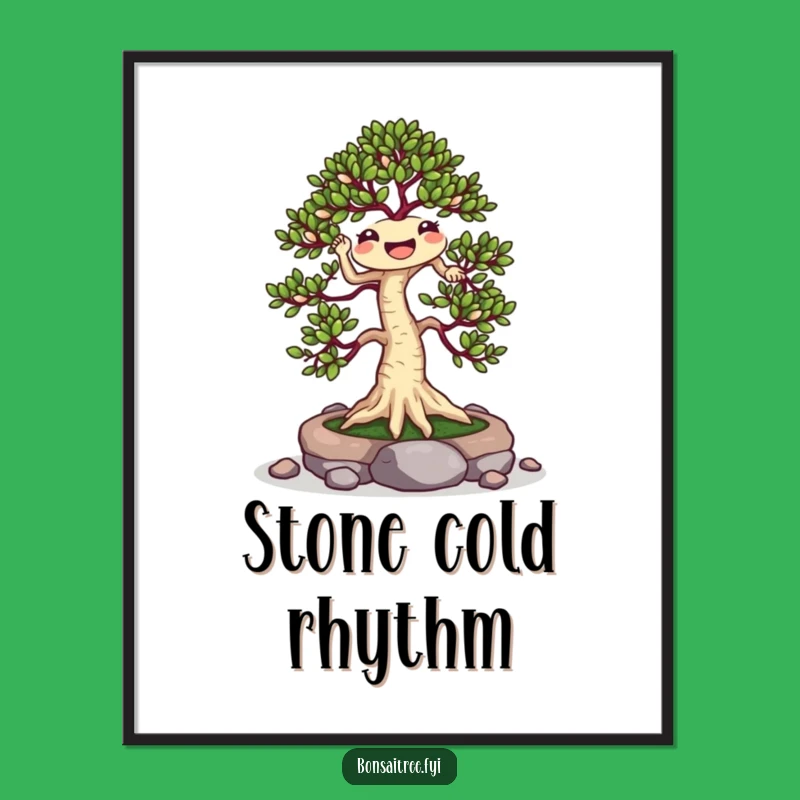 Funny Jigging Bonsai Poster: Cheerful Wall Art for a Humorous Space