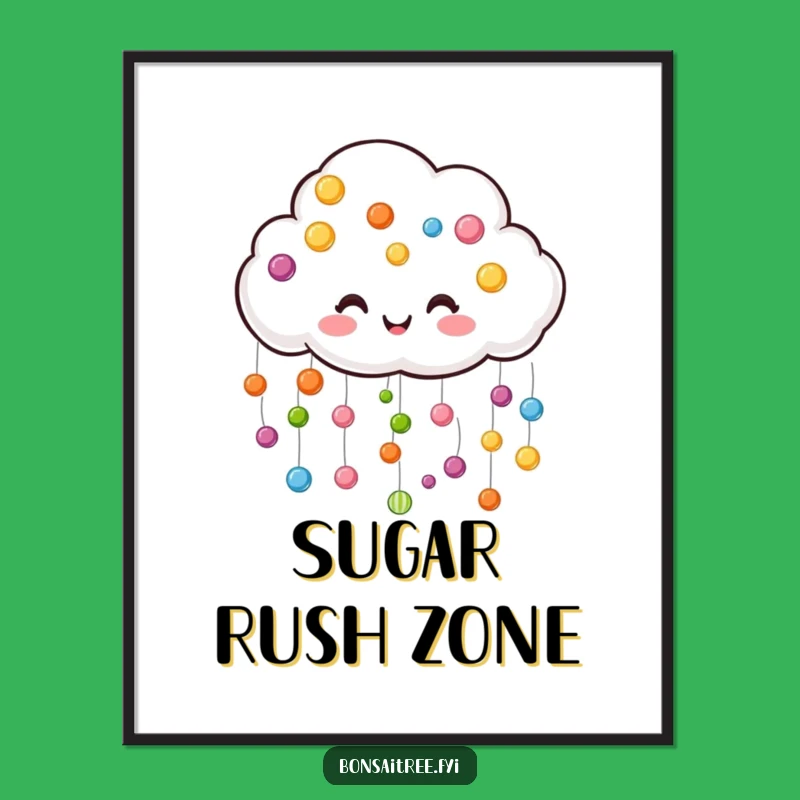 Funny Candy Cloud Poster - Sweet Wall Art for Joyful Spaces