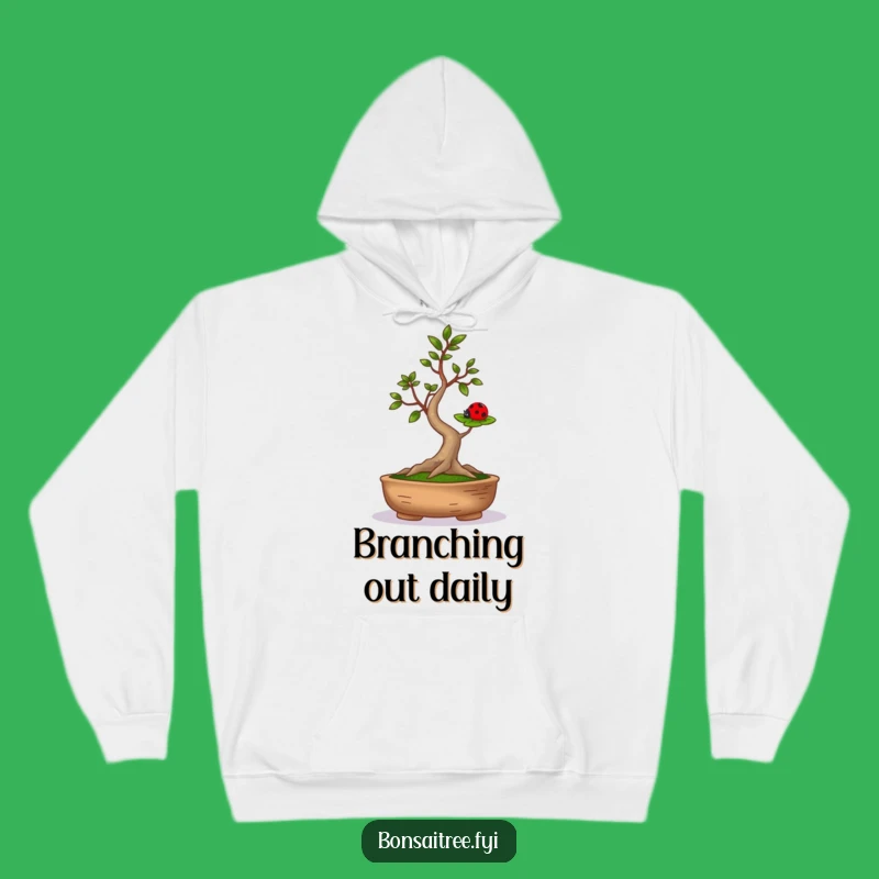 Cozy Funny Bonsai Ladybug Balance Hoodie - Warm and Humorous Tree Lover Gift