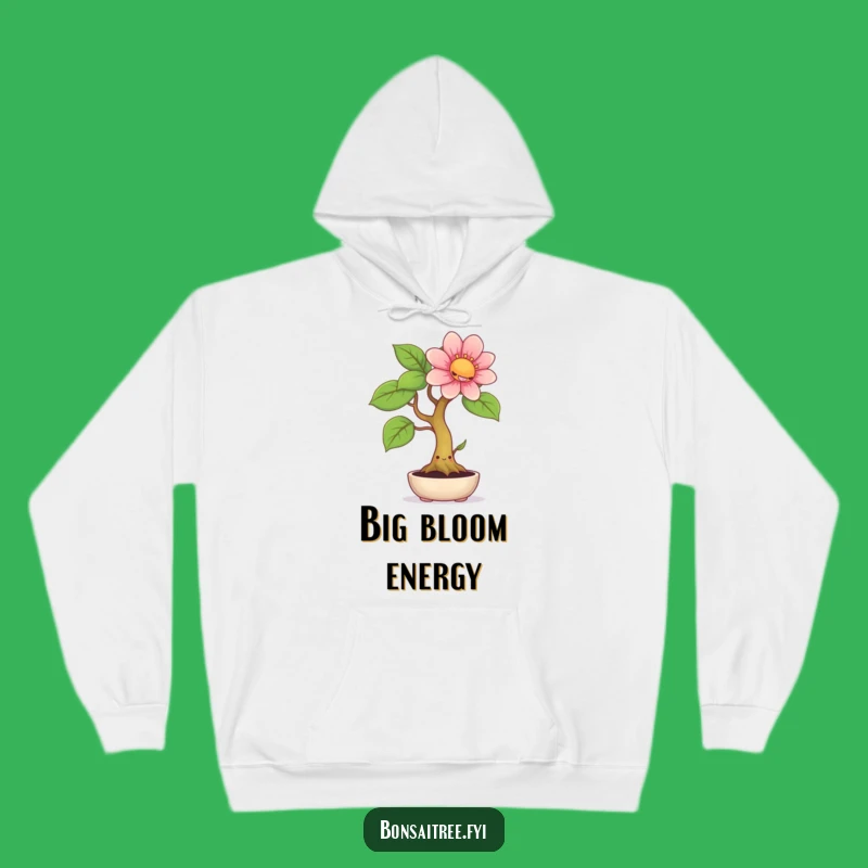 Funny Cozy Bonsai Hoodie: Smiling Tree, Giant Flower, Perfect Warm Gift