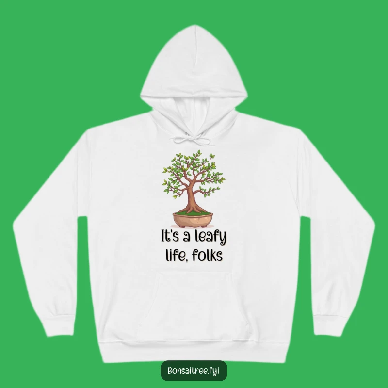 Funny Bonsai Tree Juggling Leaves Hoodie - Cozy & Humorous Gift