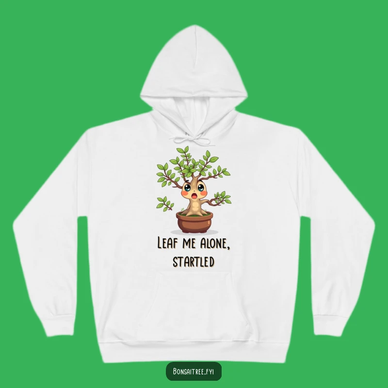 Cozy Funny Bonsai Tree Hoodie: Surprised Leaves, Perfect Humorous Gift