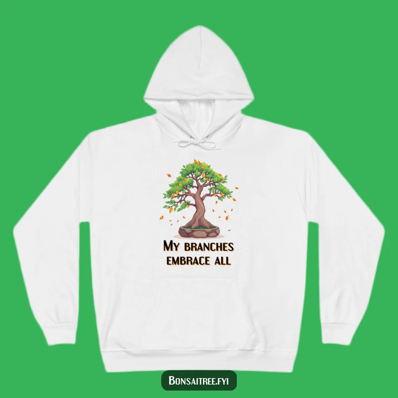 Funny Leaf-Catching Bonsai Hoodie: Cozy Nature Humor for Gifts