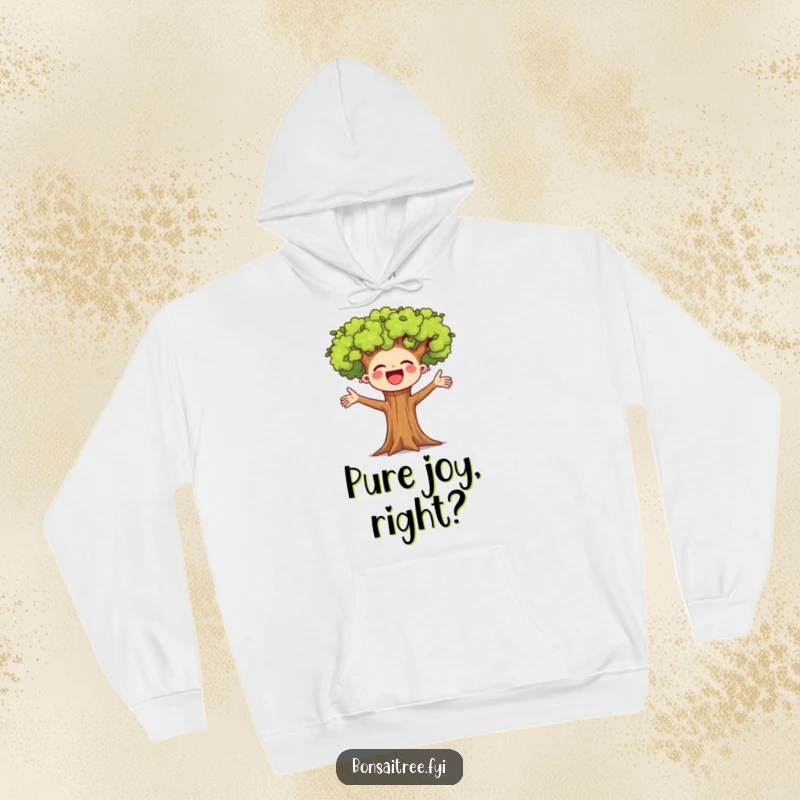 Funny, warm hoodie with a cheering tree design, great for expressing joy and comfort.