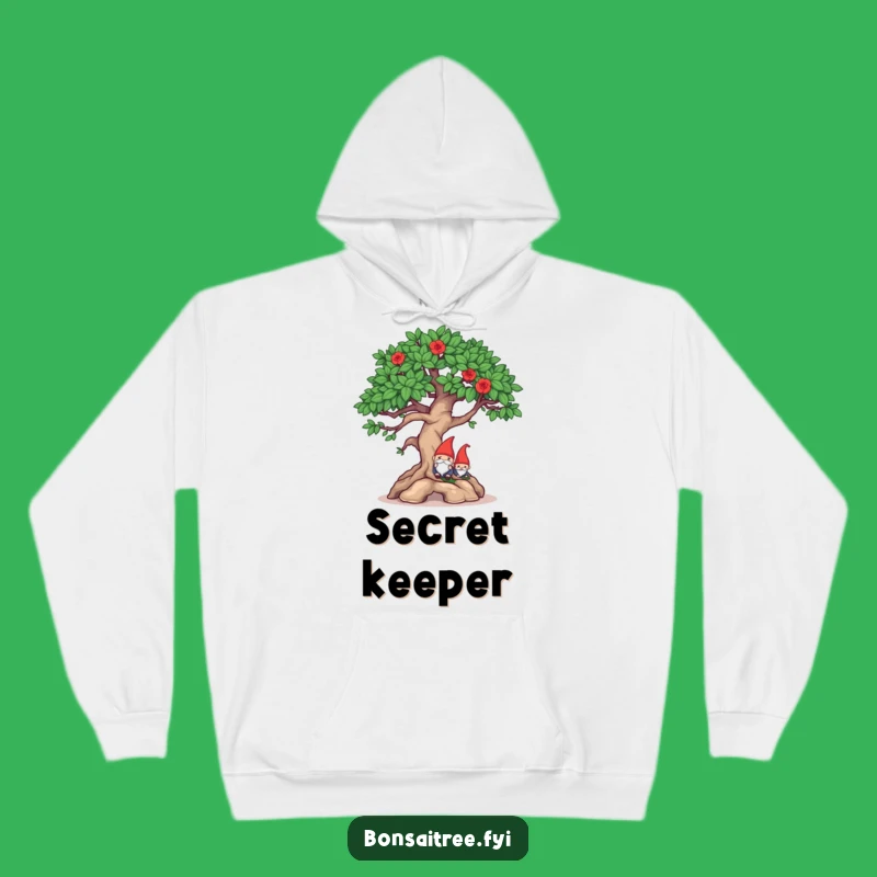 Funny Mischievous Bonsai Gnome Hide Hoodie: Cozy Wit & Prankster Gift