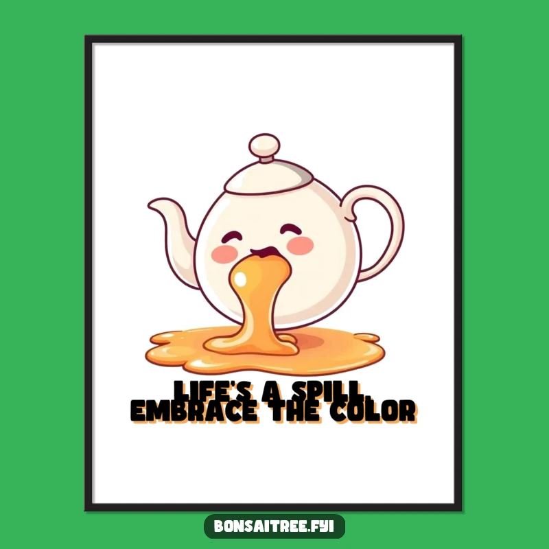 Free Printable Funny Wall Art: Rainbow Tea Spill Downloadable Decor
