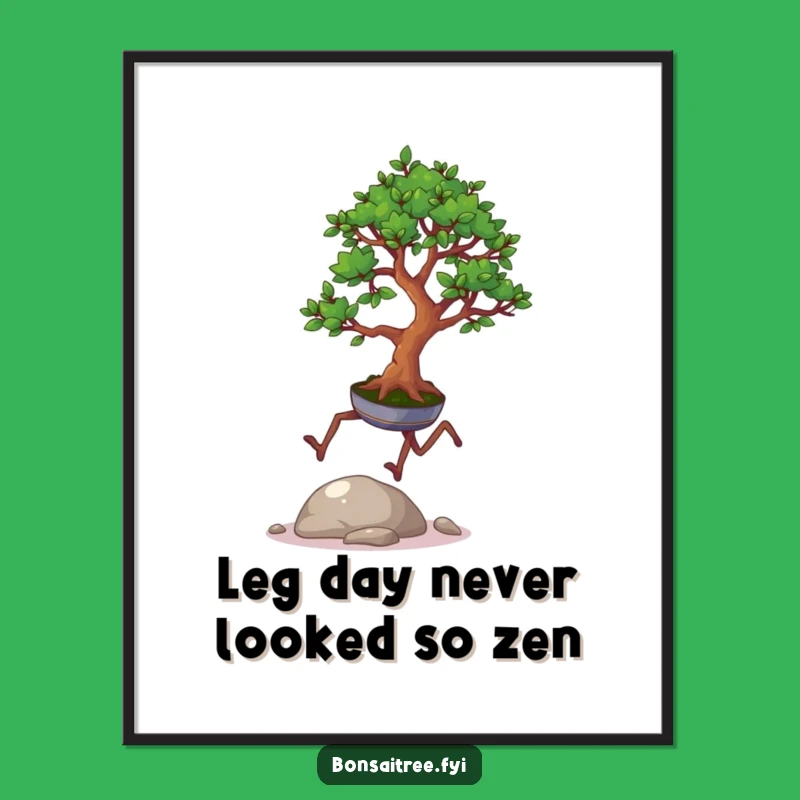 Free Printable Wall Art: Hopping Bonsai Tree - Funny Downloadable Whimsical Decor