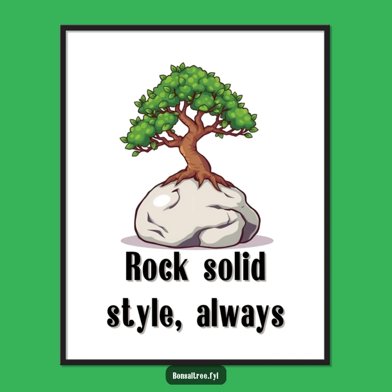 Free Printable Wall Art: Peeking Bonsai Tree - Funny Downloadable Curious Decor