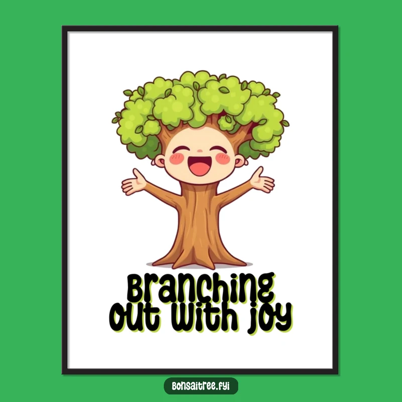Funny Free Printable Wall Art: Cheering Tree, Joyful Decor Downloadable for Any Room!