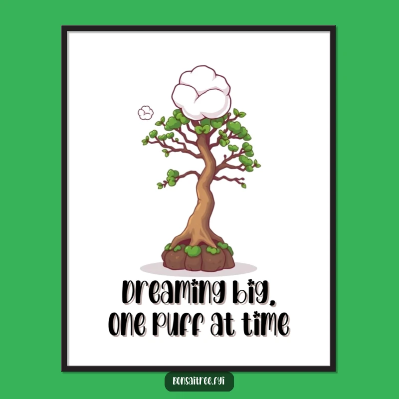 Funny Free Printable Wall Art: Curious Bonsai Cotton Ball Downloadable Art