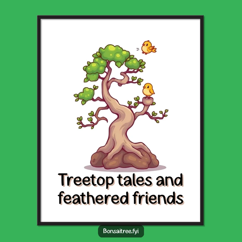 Funny Free Printable Wall Art: Giggling Bonsai & Bird Downloadable Art Decor