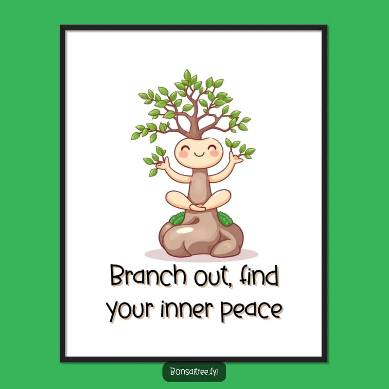 Funny Free Printable Yoga Bonsai Wall Art - Downloadable Zen Humor Decor!