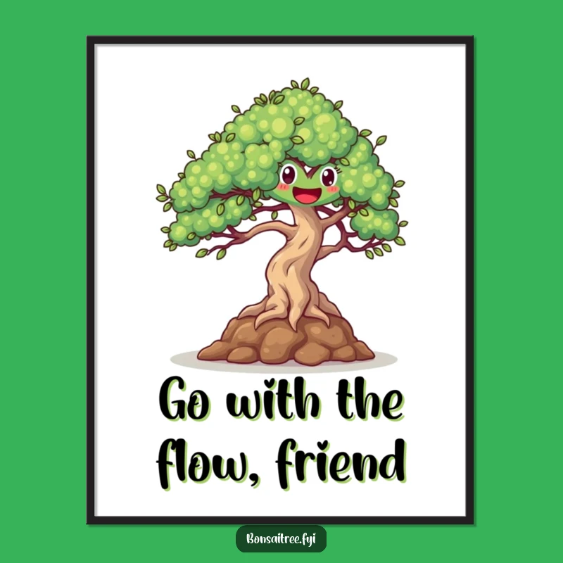 Funny Free Printable Wall Art: Dancing Bonsai Breeze Downloadable Art