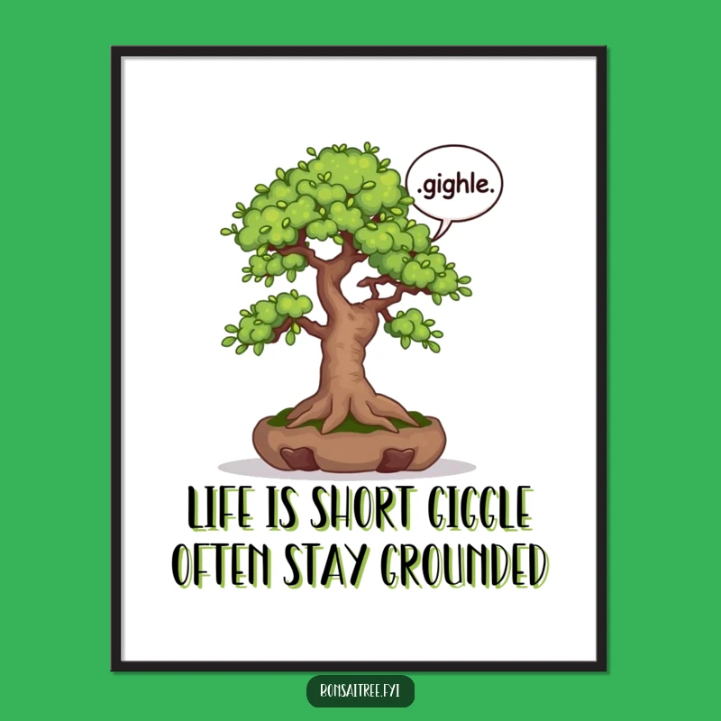 Funny Free Printable Wall Art: Giggle Bonsai Tree - Whimsical Downloadable Decor