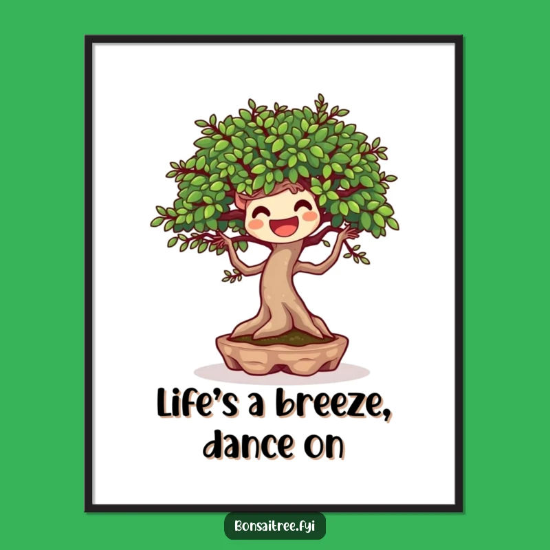 Funny Free Printable Wall Art: Dancing Bonsai Breeze Downloadable Art