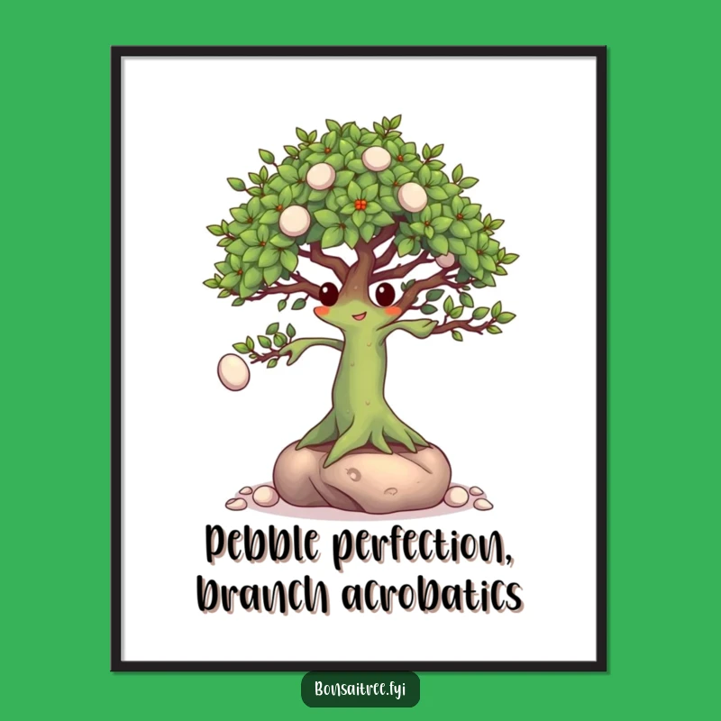 Funny Free Printable Wall Art: Juggling Bonsai Downloadable Art for Quirky Decor