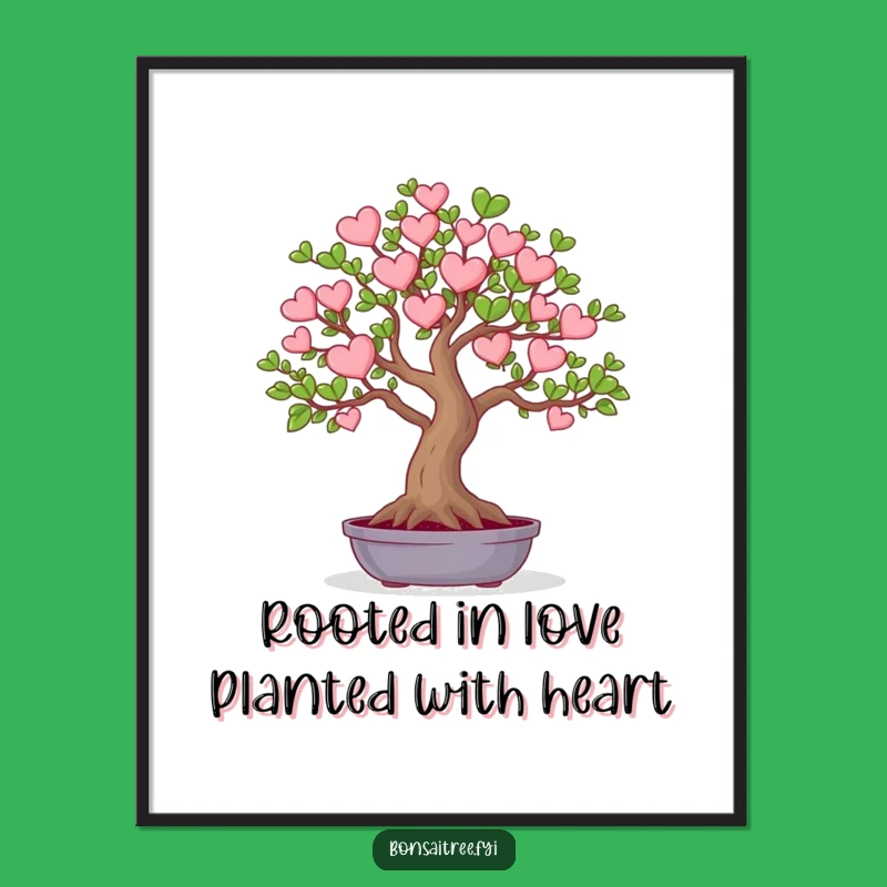 Funny Free Printable Wall Art: Heart Bonsai Tree - Romantic Downloadable Decor!
