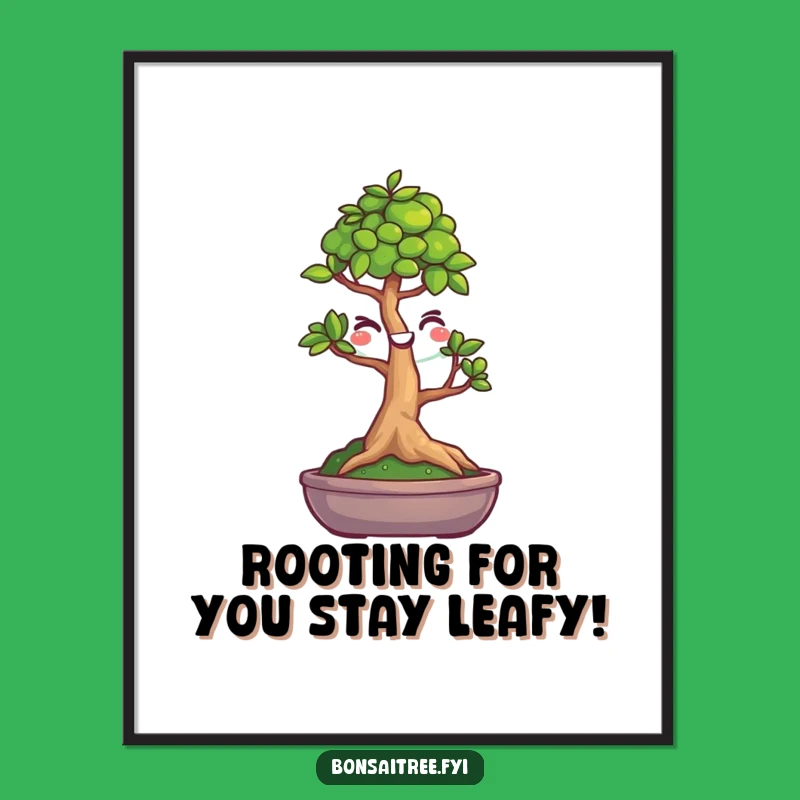 Funny Free Printable Wall Art: Winking Bonsai Smiley Tree - Quirky Downloadable Decor
