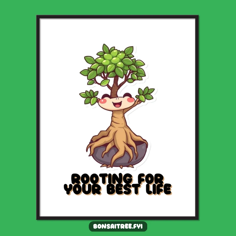 Free Printable Wiggling Bonsai Wall Art - Funny Downloadable Home Decor for Plant Enthusiasts