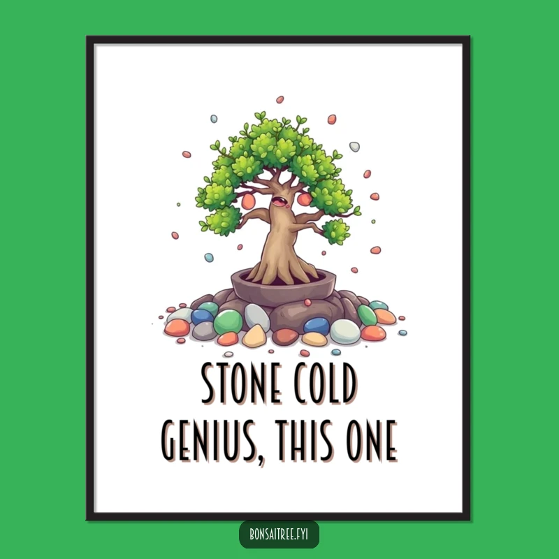 Funny Free Printable Bonsai Stone Spill Wall Art: Whimsical Downloadable Art!