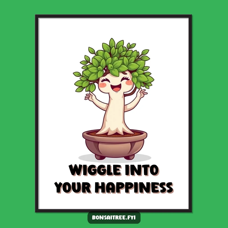 Free Printable Wiggling Bonsai Wall Art - Funny Downloadable Decor for a Cheerful Home