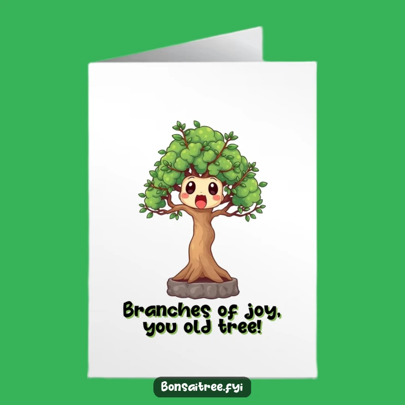 Funny Free Printable Bonsai Birthday Card - Surprised Tree Downloadable Gift