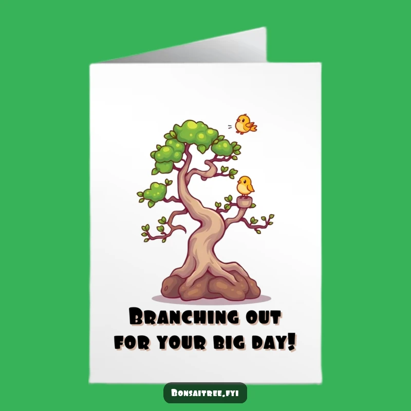 Free Printable Birthday Card: Giggling Bonsai & Bird Funny Downloadable Gift