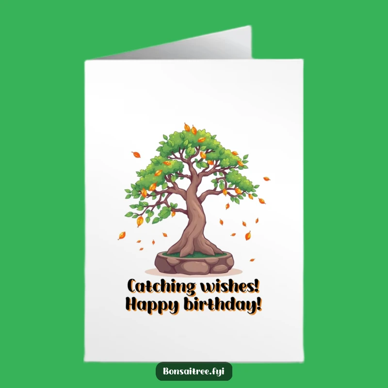 Free Printable Autumn Bonsai Birthday Card - Gentle Funny Downloadable