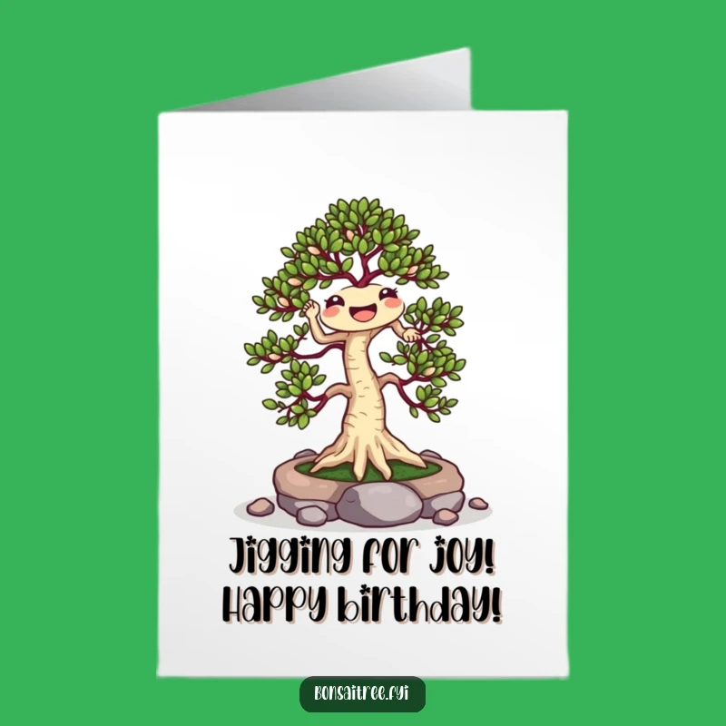 Free Printable Dancing Bonsai Birthday Card - Joyful Downloadable Gift