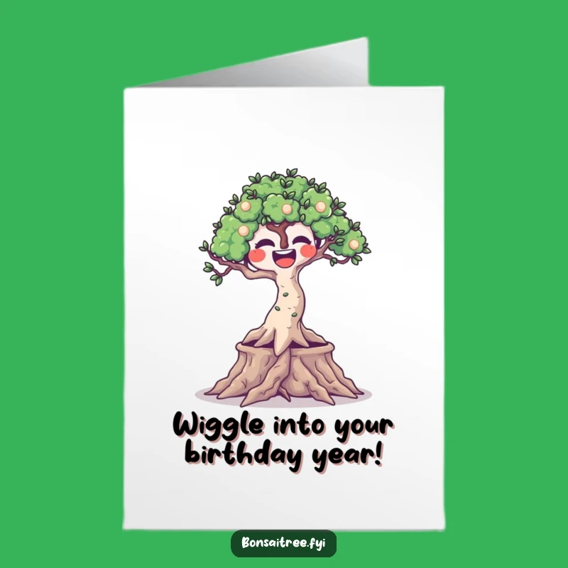 Free Printable Birthday Card: Joyful Bonsai Wiggles for Happy Celebrations