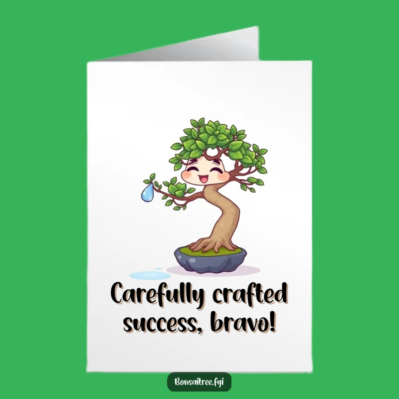 Free Printable Congrats Card: Giggling Bonsai's Wobbly Win, Funny Downloadable Gift