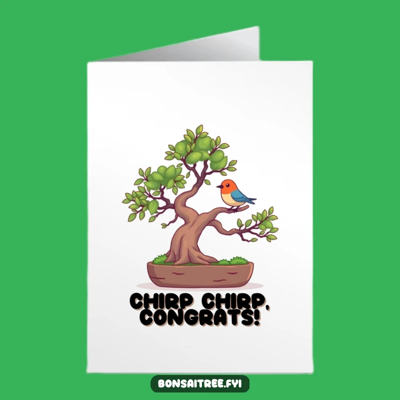 Free Printable Congrats Card: Birdy Bonsai for Amusing Achievements