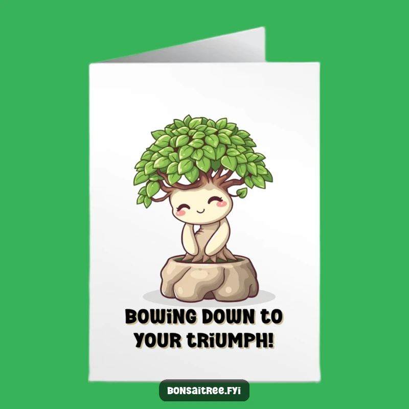 Free Printable Congrats Card: Bowing Bonsai for Amusing Success
