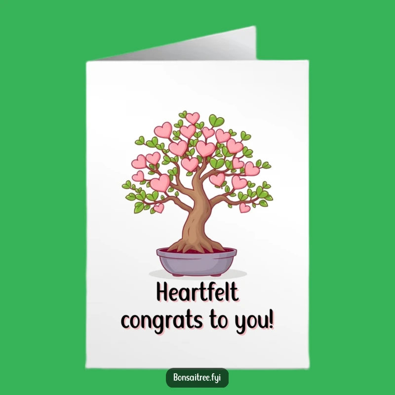 Free Printable Congrats Card: Heart Bonsai, Adorable Downloadable Gift for Big Moments!