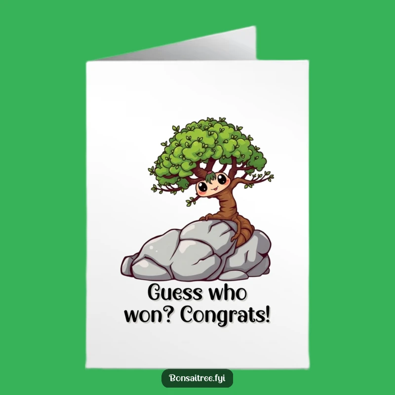 Free Printable Hiding Bonsai Congratulations Card - Funny Downloadable Gift for a Sneaky Success