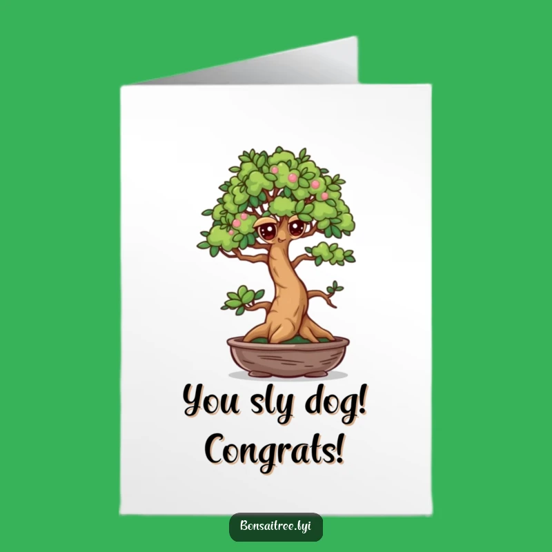 Free Printable Winking Bonsai Congrats Card - Mischievous Download