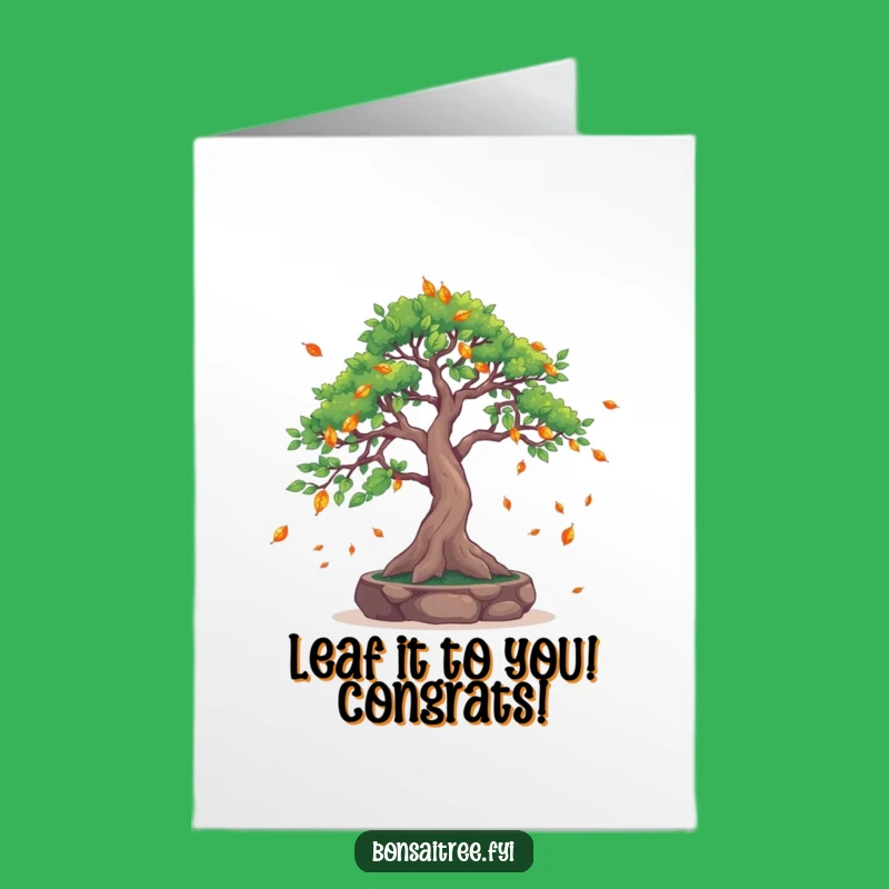 Free Printable Leaf Catching Bonsai Congrats Card - Serene Download