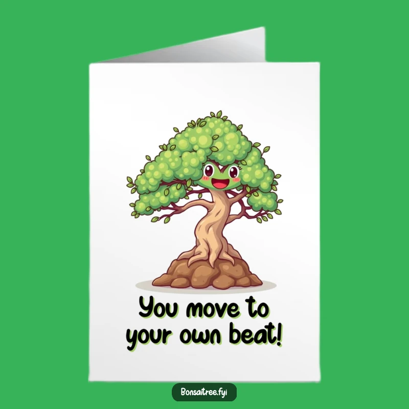 Free Printable Congrats Card: Dancing Bonsai Celebration Downloadable
